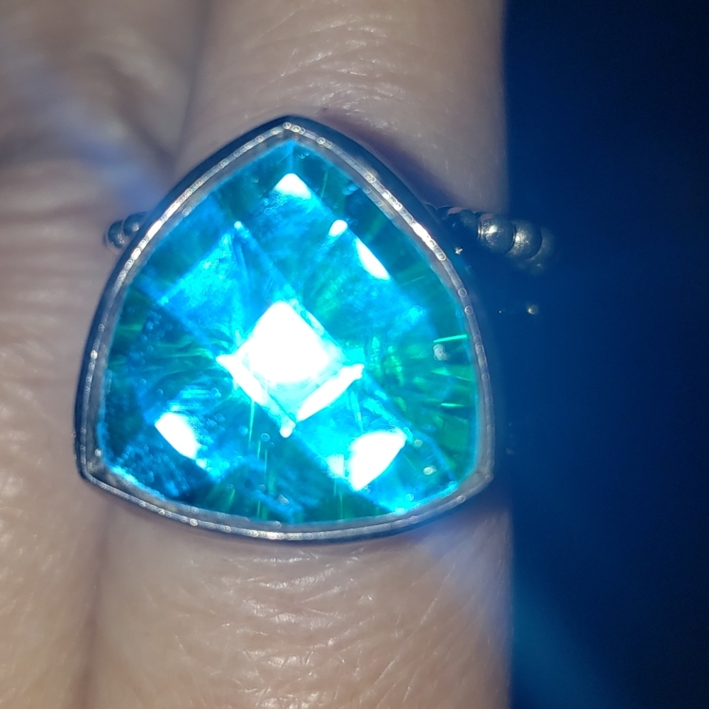 Sterling Silver Adjustable Ring With Stone - image 7